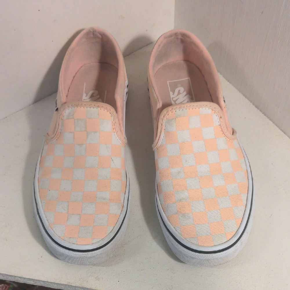 Vans Slip-On Checkerboard in Peach and White - Picture 2 of 8